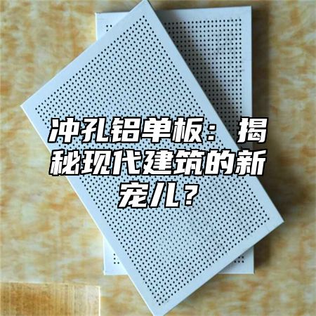 沖孔鋁單板：揭秘現(xiàn)代建筑的新寵兒？